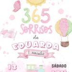 Convite Digital 365 Sorrisos (Menina)