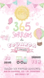 Convite Digital 365 Sorrisos (Menina)