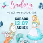 Convite Digital Alice no País das Maravilhas