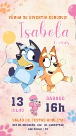 Convite Digital Bluey e Bingo