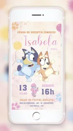 Convite Digital Bluey e Bingo