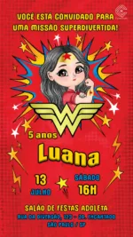 Convite Digital Mulher Maravilha