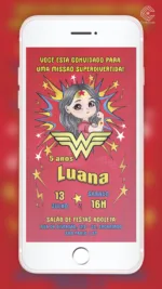 Convite Digital Mulher Maravilha