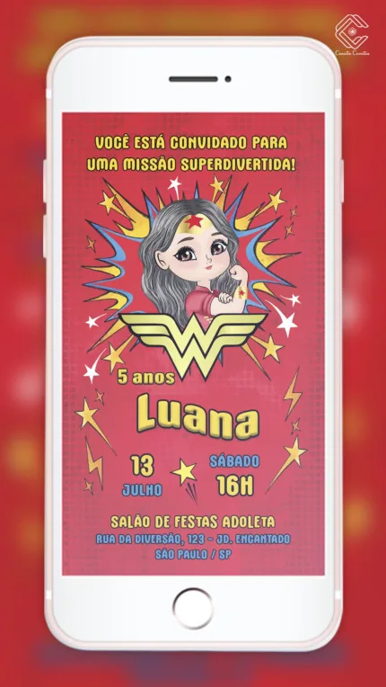 Convite Digital Mulher Maravilha