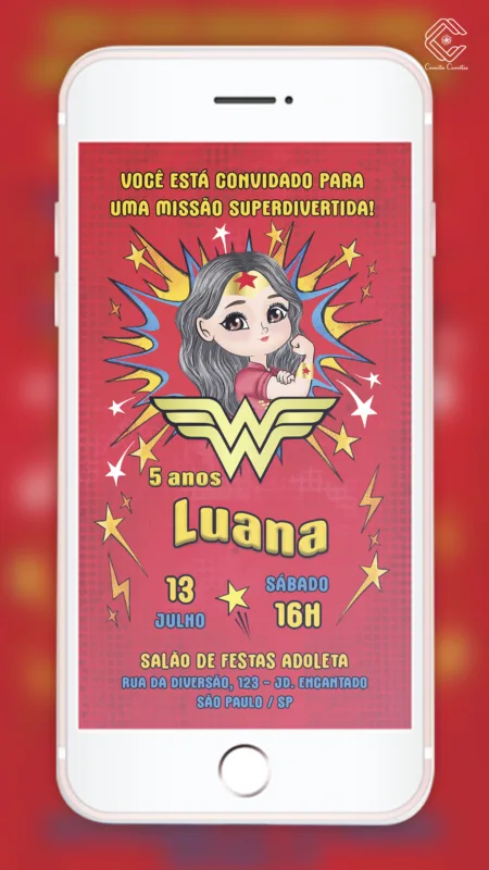 Convite Digital Mulher Maravilha