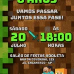 Convite Digital Minecraft Play
