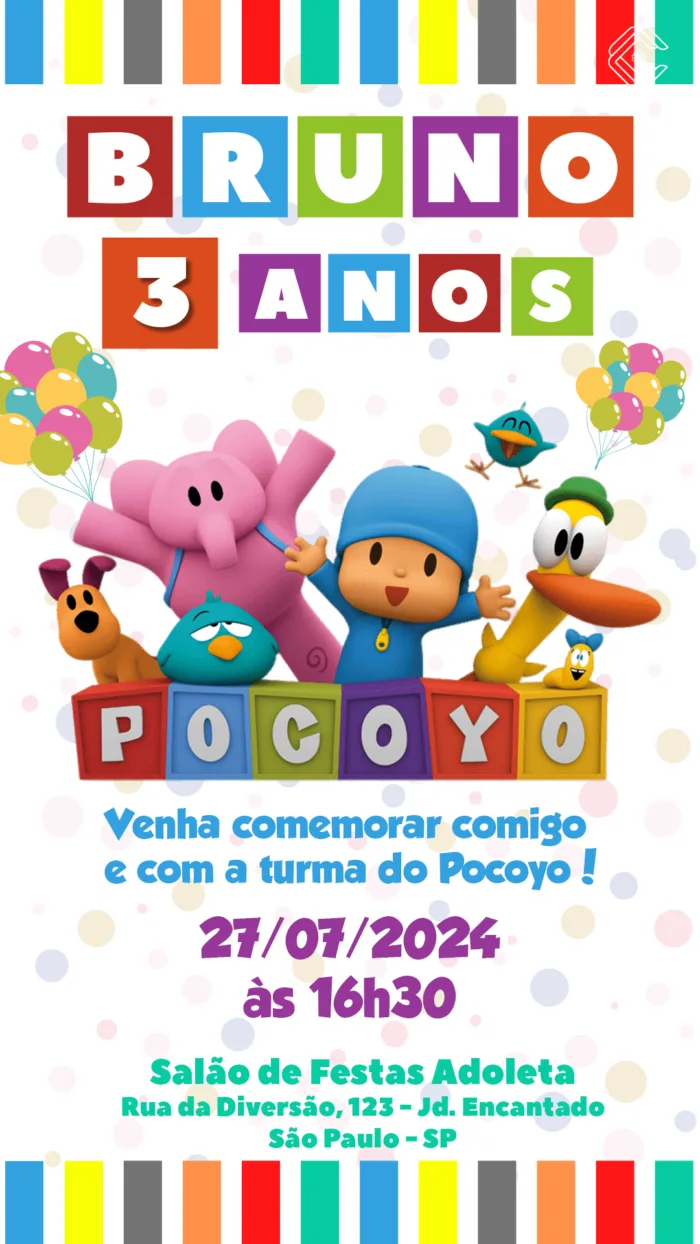 Convite Digital Pocoyo