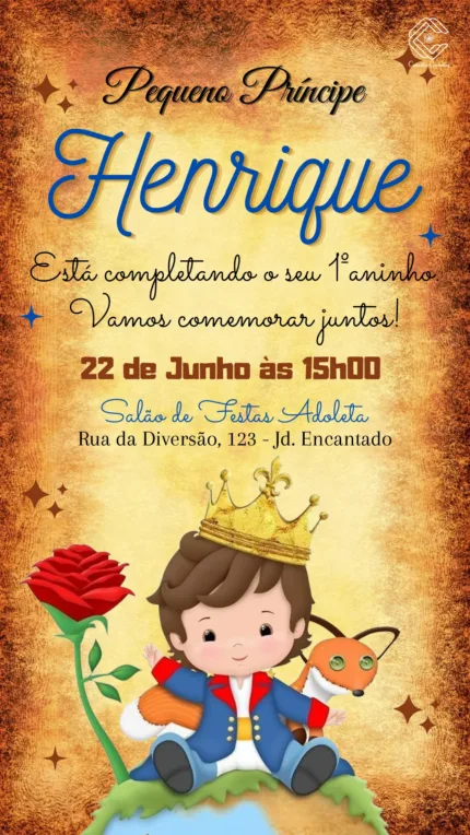 Convite Digital O Pequeno Príncipe