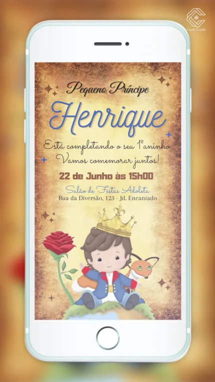 Convite Digital O Pequeno Príncipe