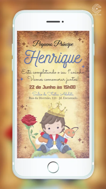 Convite Digital O Pequeno Príncipe