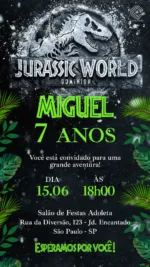 Convite Digital Jurassic Park