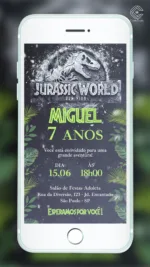 Convite Digital Jurassic Park