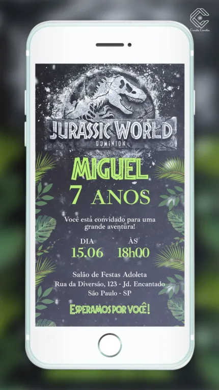 Convite Digital Jurassic Park