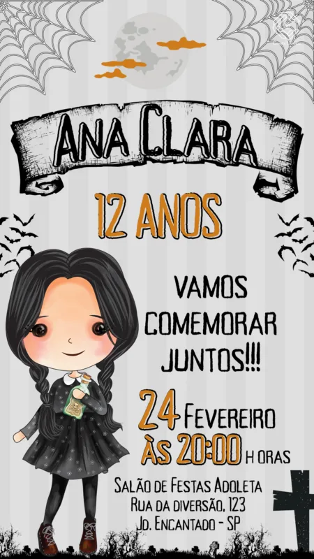 Convite Digital Wandinha