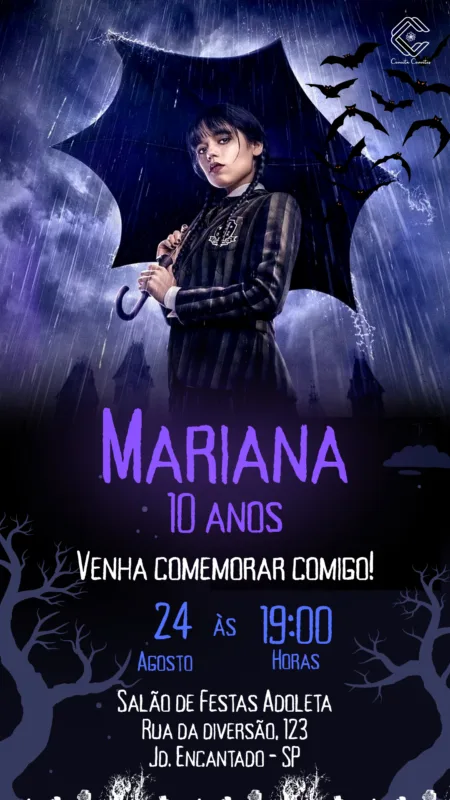 Convite Digital Wandinha