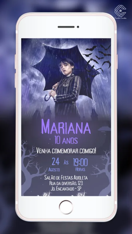 Convite Digital Wandinha