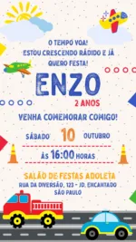 Convite Digital Meios de Transporte