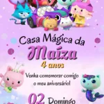 Convite Digital Casa Mágica da Gabby