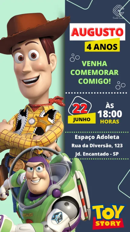 Convite Digital Toy Story