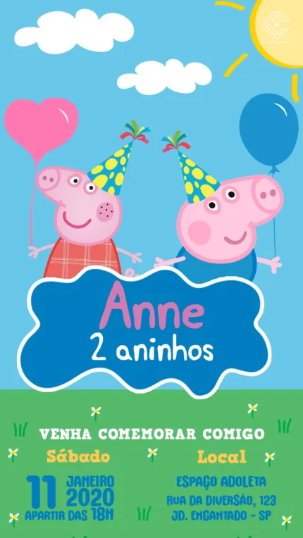 Convite Digital Peppa e George