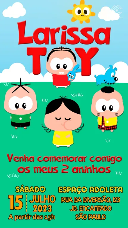 Convite Digital Turma da Mônica Toy