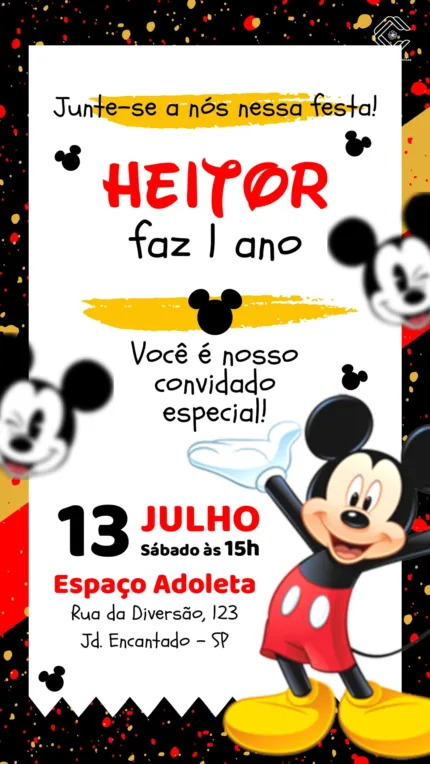 Convite Digital Mickey