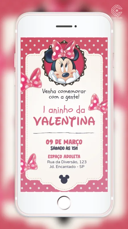 Convite Digital Minnie Mouse