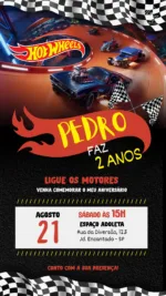 Convite Digital Hot Wheels