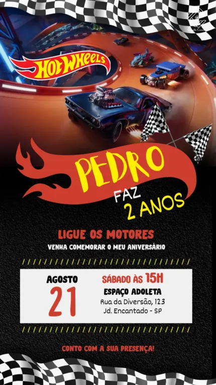 Convite Digital Hot Wheels