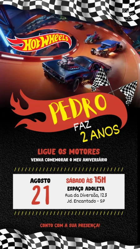 Convite Digital Hot Wheels