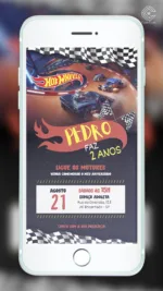 Convite Digital Hot Wheels