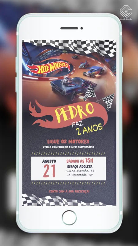 Convite Digital Hot Wheels
