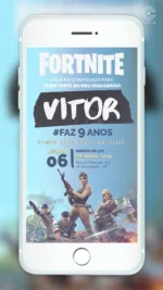 Convite Digital Fortnite