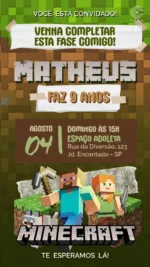 Convite Digital Minecraft