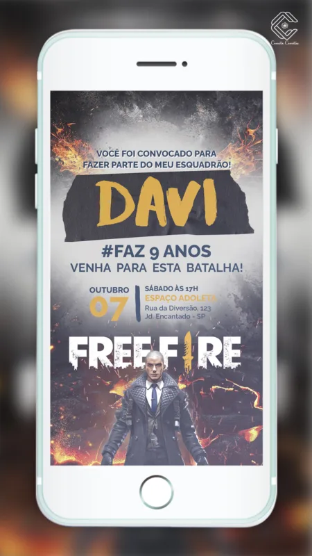 Convite Digital Free Fire