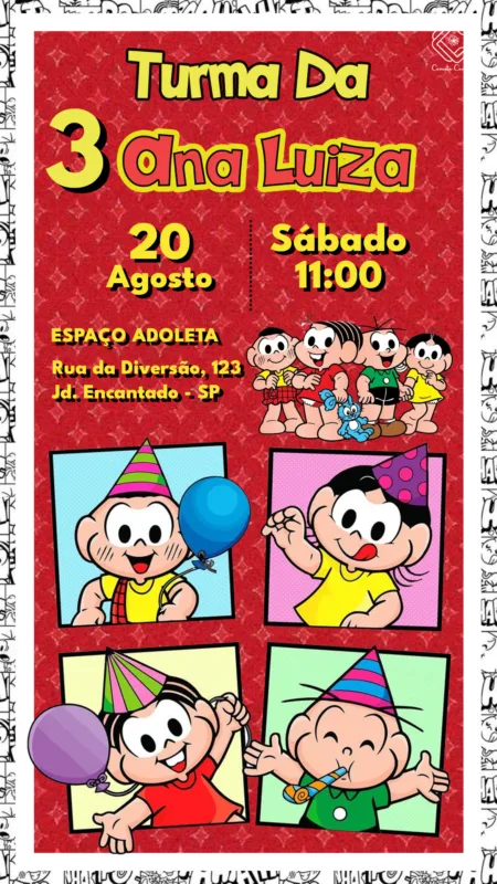 Convite Digital Turma da Mônica
