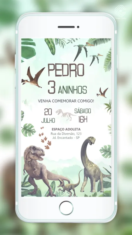 Convite Digital Dinossauro