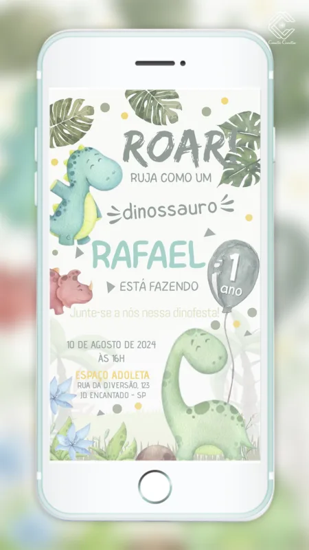 Convite Digital Dinossauro