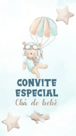 Convite Animado Ursinho Aviador