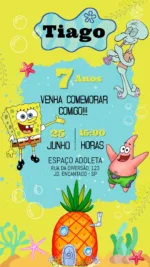 Convite Digital Bob Esponja