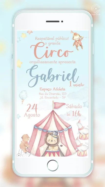 Convite Digital Circo