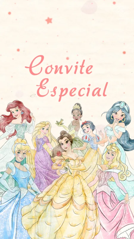 Convite Animado Princesas Disney