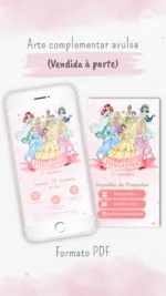 Convite Animado Princesas Disney