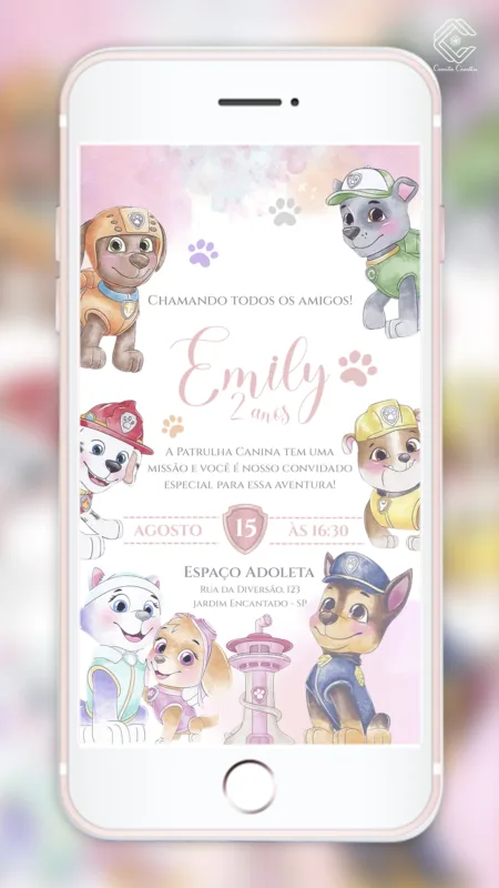 Convite Digital Patrulha Canina