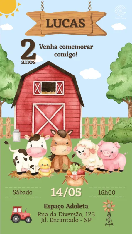 Convite Digital Fazendinha