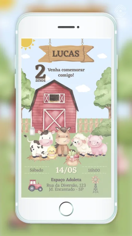 Convite Digital Fazendinha
