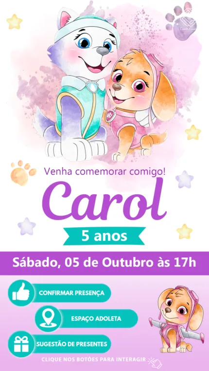 Convite Interativo Patrulha Canina