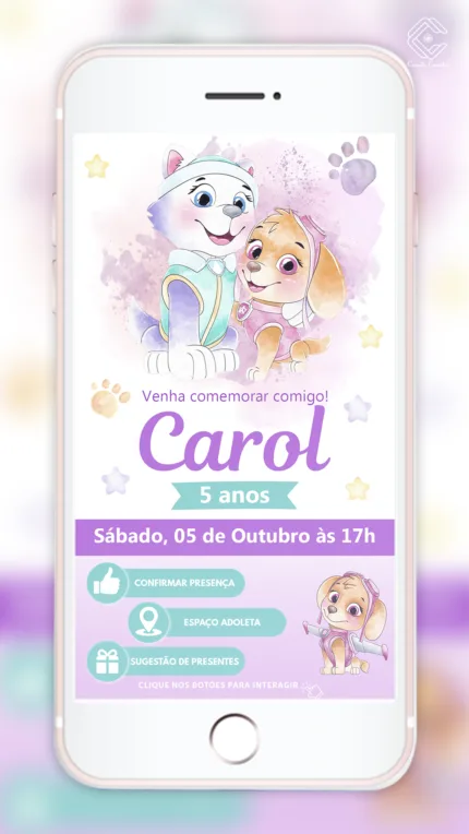 Convite Interativo Patrulha Canina