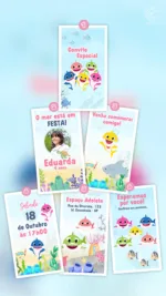 Convite Animado Baby Shark