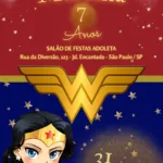 Convite Digital Mulher Maravilha Cute